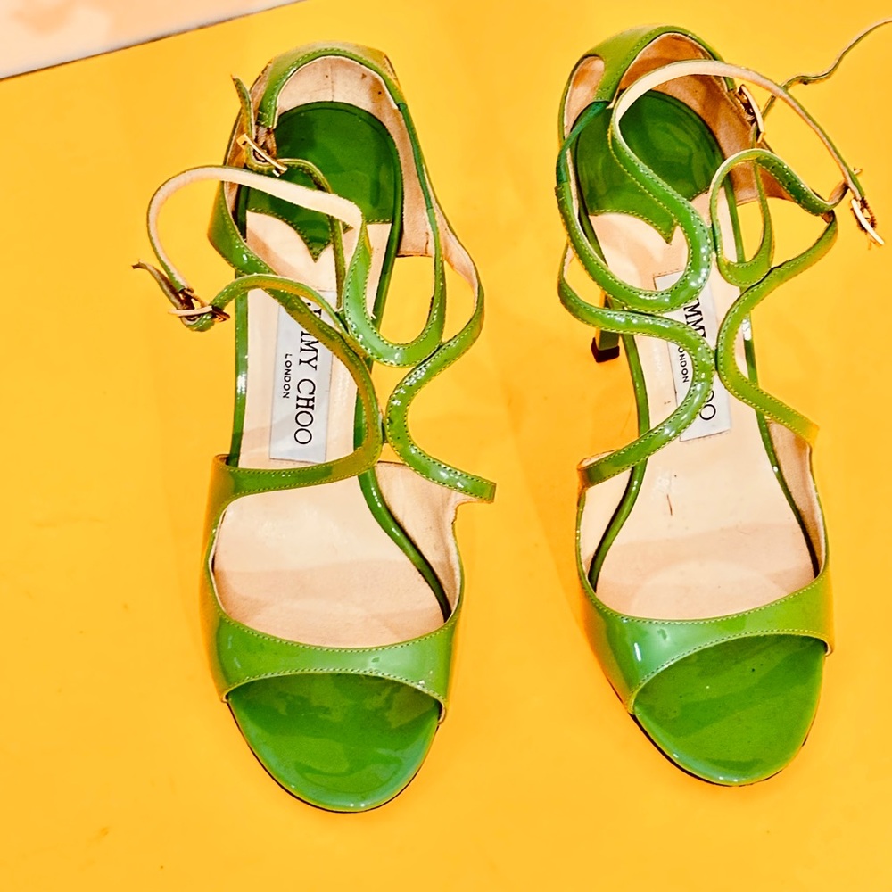 Jimmy Choo Green Strappy Heels - Picture 5 of 10